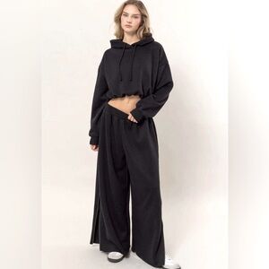 NWT Double Zero side zipper wide leg sweatpants